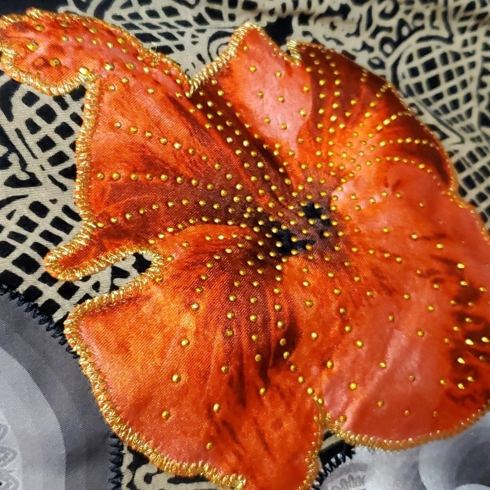 Desigual Black Tunic with Orange Floral and Gold Print - Picture 2 of 5